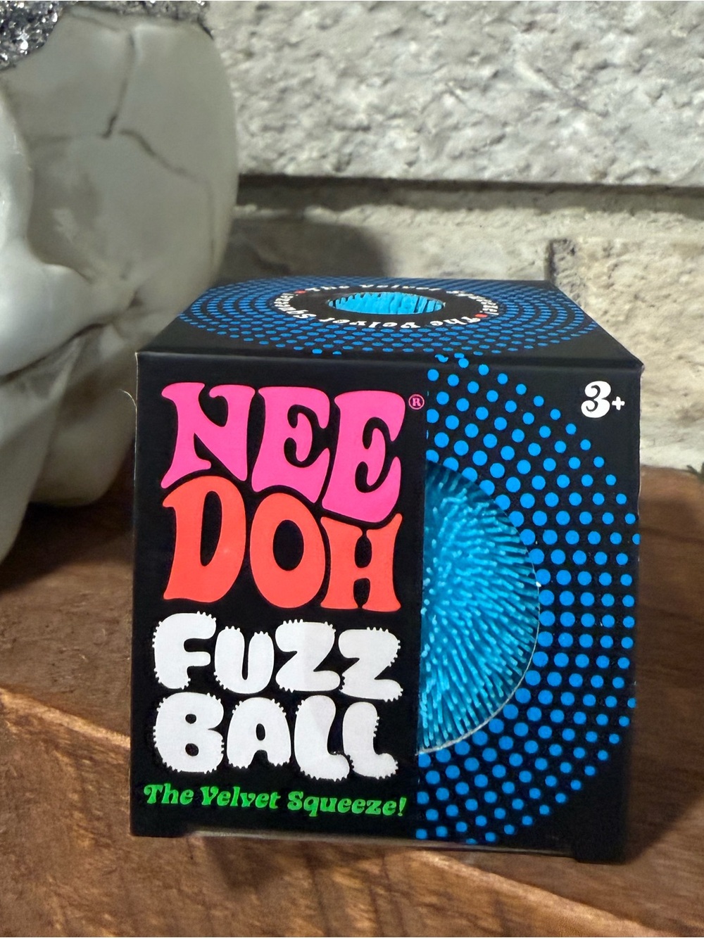 NeeDoh Fuzz Ball Velvet Squeeze - Blue